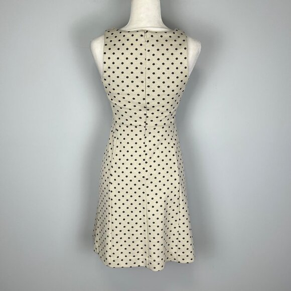 Tyler Boe Womens Kennedy Dot Sleeveless Shift Dress Cream Black Pockets size XS - Picture 6 of 11